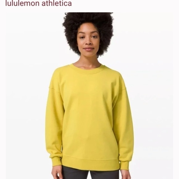 Lululemon Perfectly Oversized Crew Sweatshirt Soleil Neon Yellow Size 4 - Picture 2 of 13